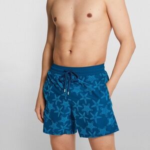 Vilebrequin Starfish Dance Flocked Swim Shorts Trunks in Goa/Blue Size XL